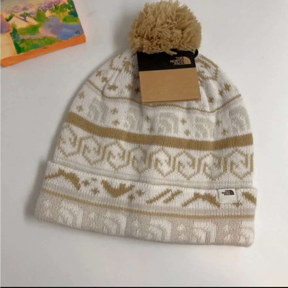 🆕️ The North Face Fair Isle pom pom unisex beanie winter hat